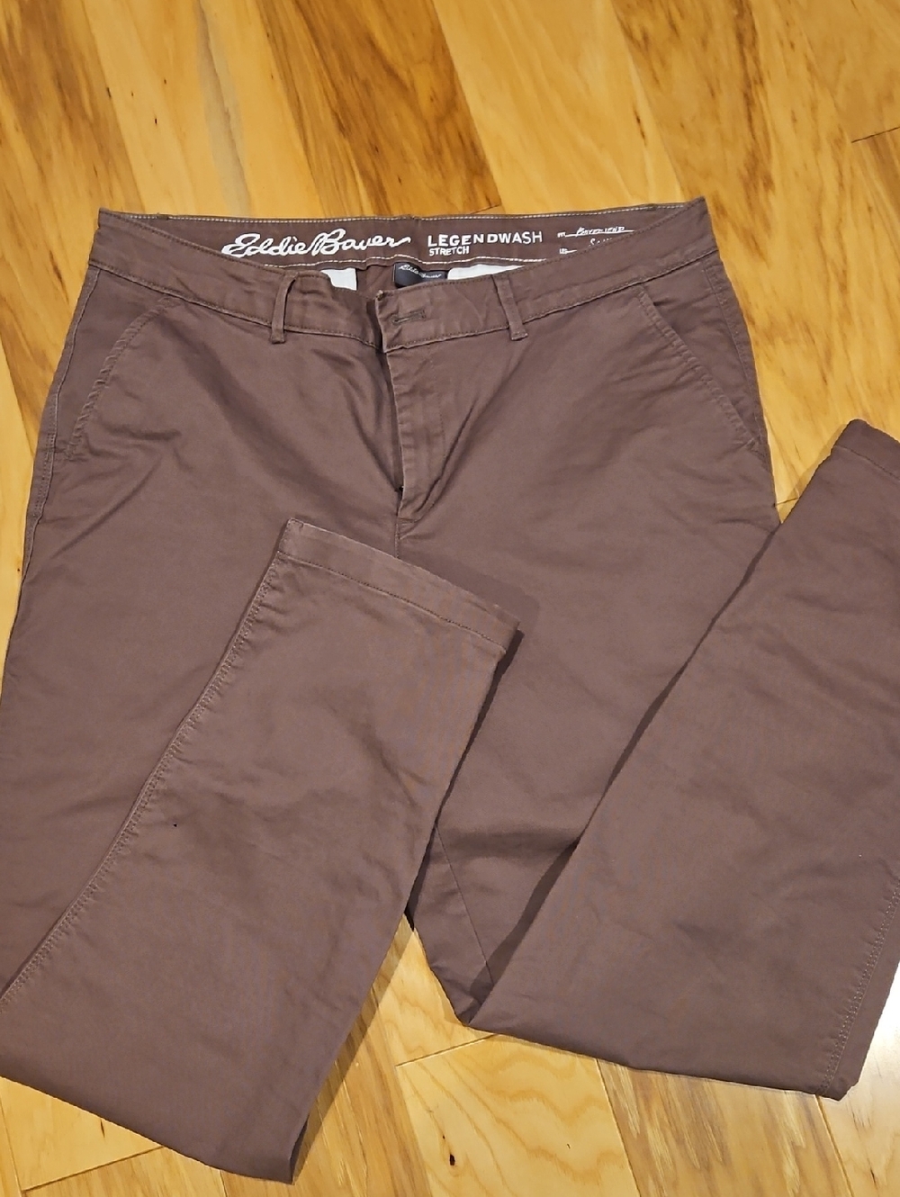 Eddie Bauer LegendWash Boyfriend Fit Slim Leg Cotton Stretch Women's Pants Sz 12